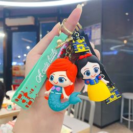 Fashion blogger designer Jewellery Princess series keychain cute doll silicone key pendant mobile phone Keychains Lanyards KeyRings wholesale YS163