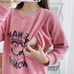 Maternity Dresses Nurse Sweatshirt for pregnant women Winter clothing Warm soft nursing clothing for pregnant women Hoodie front 9213 Z230728