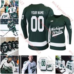 MSU Hockey koszulka Jeremy Davidson Justin Jallen Tiernan Shoudy Zach Dubinsky Christian Krygier Jesse Tucker Kyle Haskins Custom MSU Jerseys