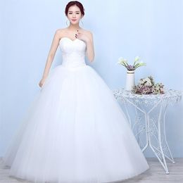 Cheap Tulle Ball Gown Sweetheart Wedding Dress 2018 High Waist Wedding Gowns with Lace Floor Length Bridal Gown304q