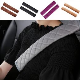 2pcs Car Seat Belt Pads Plush Soft Auto seat Seatbelt Cover Cushion Car Shoulder Strap Protector Automobile Seatbelt cover248N