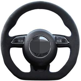 Hand-sewing Suede Car Steering Wheel Cover For Audi S3 8V Sportback S1 8X S4 B8 Avant S5 8T S6 C7 S7 G8 RS Q3 8U SQ5 8R2302