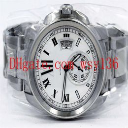 Calibre De Mens Automatic Mechanical Watch W7100015 Stainless steel Bracelet Silver Men's Sports Wrist Watches Transparent Ba264K