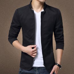 Men's Jackets Mens Jacket Fashion Standing Collar Coats Men Slim Fit Business Casual Male Clothing Plus Size M 5XL Solid 230727