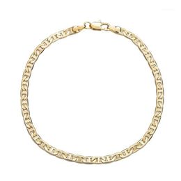 Anklets 4Mm Mariner Link Chain Gold Color Anklet 9 10 11 Inches Cuban Ankle Bracelet For Women Men Waterproof Drop Delivery Jewelry Dhezl