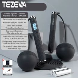 Jump Ropes TEZEWA Weighted Jump Rope Wire Cordless Jump Ropes Fitness Exercise Jumping Skipping Rope Exercise Professional Crossfit 230729