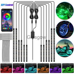 Motorcycle Lighting 12PCS Waterproof DC 12V Moto RGB LED Strip Underbody Decorative Strip Light For Car Motorcycle Beautiful Decorative Soft Lights x0728