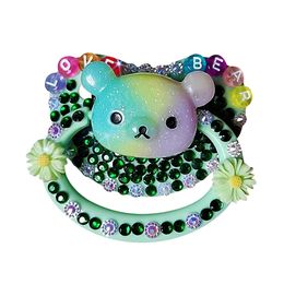 Baby Teethers Toys DDLG Adult Size Pacifier Green Love Bear Daddys Girl Mummy Dom Handmake Silicone Nipple Cute 230727