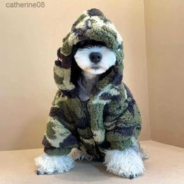 Camouflage Cotton Coat Dogs Clothing Pet Thicken for Dog Clothes Small French Bulldog Cute Autumn Winter Green Boy Collar L230621