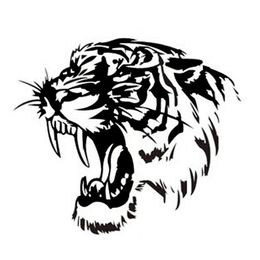 28 28CM Reflective Car Sticker Decals TIGER Head Hood Of Car And Motorcycle Side Car Stickers Steller Black Silver Yellow CT-576255f