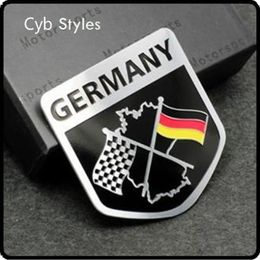 Metal Aluminium car Emblem Badge Decal Sticker Racing Motorsport Germany German Flag for VW Benz BMW Audi 278e