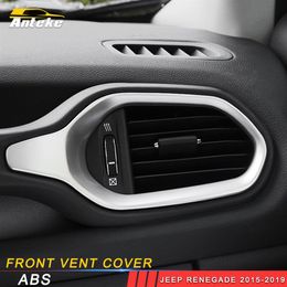 For Jeep Renegade 2015-2019 Car Styling Front A C Air Vent Outlet Panel Cover Decoration Trim Frame Sticker Interior Accessories183b