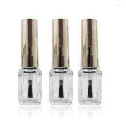 Storage Bottles 7ml Empty Glass Electroplated Silver Nail Oil Cap Portable Brush Art Container