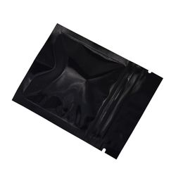 200 Pieces 6 8cm Black Reclosable Zip lock Bag Grip Seal Cereal Coffee Package Scented Tea Smell Proof Storage Bags with Closure278s