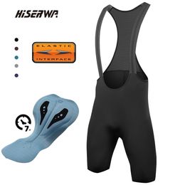 Cycling Bib Shorts HISERWA Men Cycling Bib Shorts Pro Team Racing Bike Pants 7H Italy Elastic Interface Pad Riding Bib Tights MTB Bicycke Bib Short 230728