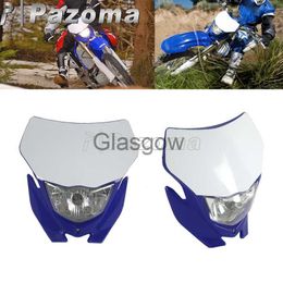 Motorradbeleuchtung MX Motocross Scheinwerfer Supermoto Dirt Bikes Scheinwerfer für Yamaha WRF WR YZ TTR 250 450 Off Road Enduro Kopflicht Lampe Blau Weiß x0728