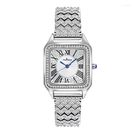 Wristwatches Square Full Diamond Women's Watch Waterproof