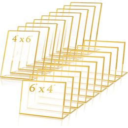 Other Event Party Supplies 10 Pack Gold Frame Acrylic Sign Wedding Table Number Holder Slanted Clear Menu Picture Double Sided Stand Office Display 230728