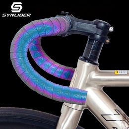 Bike Handlebars Components Road Bike Handlebar Tape PUEVA Reflection Dazzle Shockproof Bike Cycling Handlebar Tapes With Bar Plugs Bicycle Accessories 230728