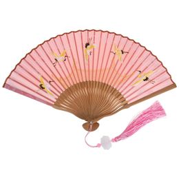 Chinese Style Products Fan Folding Hand Fans Foldable Chinese Wall Large Decorhandheld Japanesesilk Vintage Decorative Floral Heldweddings Small Craft