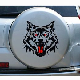 CAR Wolf Head Reflective Car Stickers Engine Head Cover Motorcycle Personalised Sticker Decals302I