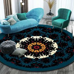 Carpets Vintage round carpet Non-slip carpet sofa activity area floor mat Bedroom living Room decoration Ethnic style home decor R230728