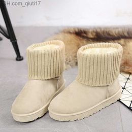 Boots Women's Winter Outdoor Plush Warm Flat Shoes Round Toe Short Snow Boots Women's Platform Foot Boots Z230728