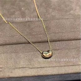 Designer's Brand Bean Necklace 925 Silver Acacia Pendant Simple Gold 53SV