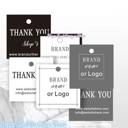 Custom Hang Tag Thank You Tag Product Thank You Clothing Logo Labels black Series Greeting Cards3077