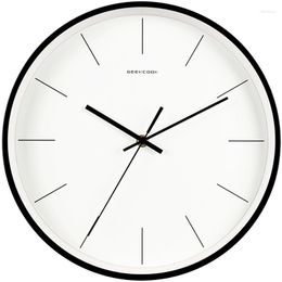 Wall Clocks 12 Inch Round Clock Metal Frame Quite Pointer Accurate 14 Black White Hangning Office El Home Decor