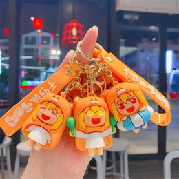 Fashion blogger designer jewelry Cartoon cute dry thing girl silicone keychain backpack pendant mobile phone Keychains Lanyards KeyRings wholesale YS102