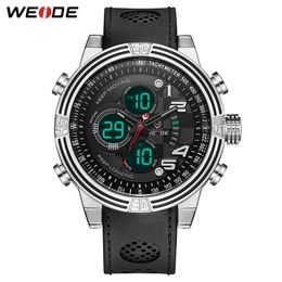 WEIDE Men Sports numeral Back Light Digital Analog Black Quartz Black Buckle Date Sport Wrist Watch Military Relogio Masculino2698