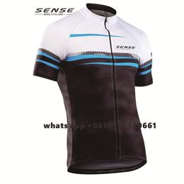 Cycling Shirts Tops SENSE BIKE Jersey Mens Team Mountain Bicycle Bike Clothing Short Sleeve shirt Training Breathable Race Uniform 230728