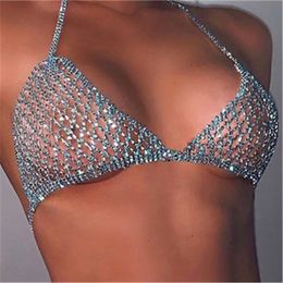 Dental Grills Luxury Bra Top Body Chain Fashion Crystal Bikini Harness Lingerie Sexy Breast Woman Birthday Party Gifts 230727