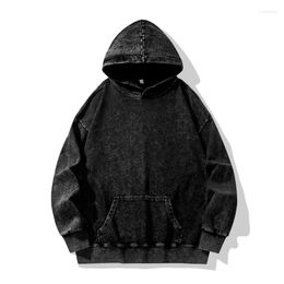 Men's Hoodies Autumn Oversize Cotton Washed Men Vintage Sweatshirt Fashion Korean Streetwear Hooded Pullovers Clothing Male Plus Size