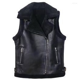 Women's Fur Women Fashion Patchwork Sleeveless Vest Waistcoat Loose Thicken Lapel Suede Jacket Coat 2023 Autumn Winter Chic Tops Outwear