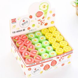 Fruit Eraser 30pcs pack Candy Color Stationery Eraser Fruit Series Rubber Earsers School Supplies For Student Gift289d