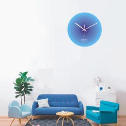 Wall Clocks Modern Round Clock Silent Non-ticking Gradient Colour Decorative Home Office Decor Gift For Living Room Bedroom