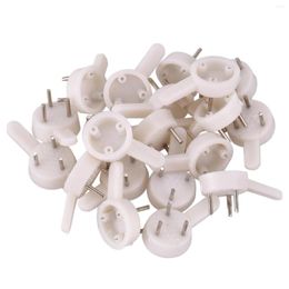 Hooks 20 Pcs Plastic Heavy Wall Picture Frame Hangers 3-pin Small White