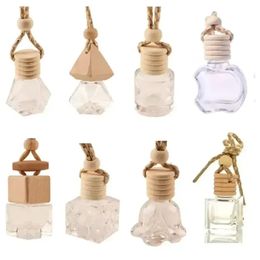 Stock Car Hanging Glass Bottle Empty Perfume Aromatherapy Refillable Diffuser Air Fresher Fragrance Pendant Ornament