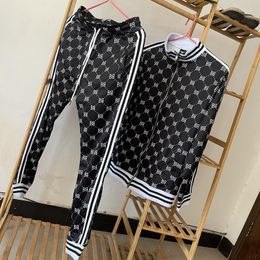 Men's Tracksuits 2023 Gentleman Sets 3D Colorful Plaid Print Sports Suits Men Grid 2-piece Set Autumn Zipper Jackets Sportswear