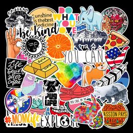 40pcs Lot Fashion Trend Waterproof PVC Removable Stickers Laptop Skateboard Guitar Luggage Case Car Motorcycle Bike Graffiti Stick249g