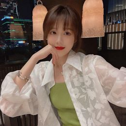 Women's Blouses 2023 Selling Women Tops Korean Fashion Long Sleeve Blouse Casual Ladies Work Button Up Shirt Female White BAy171