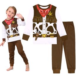 Pajamas Kids Toddler Boy Cowboy Cosplay Costume Halloween Party Gift Dress Up Infant Carnival Loungewear Role Play Creations Set 230728