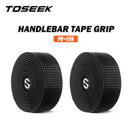 Bike Handlebars Components TOSEEK Road Bike Tape Bicycle Handlebar Tapes 3K Carbon Woave PU Leather Bicycle Accessories 230728