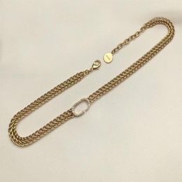 Fashion letter 14k gold cuban link chain necklace choker for mens and women lovers gift hip hop jewelry NRJ310t