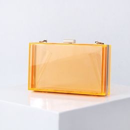 Evening Bags Transparent PVC Clear Jelly Bag Tote candy color acrylic box clutches beach summer evening wallet lady girl flap purse handbags 230727