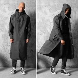 Thicken EVA Adults Raincoat for Men Women Waterproof Black Rain Coat Outdoors Travel Camping Fishing Rainwear Large Size350h