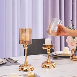 Candle Holders Candlestick European Luxury Glass Ornaments Western Dining Table Home Romantic Candlelight Dinner Wedding Decorations