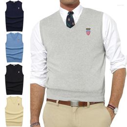 Men's Vests Cotton High-quality Sweater Men Pullovers Vest Fit Jumpers Knitwear Sleeveless Casual Male Clothing